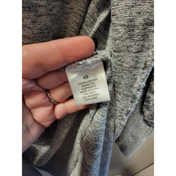 Sweet Romeo Long Hooded Sweater Duster Gray Animal Print Size XS - Picture 3 of 5